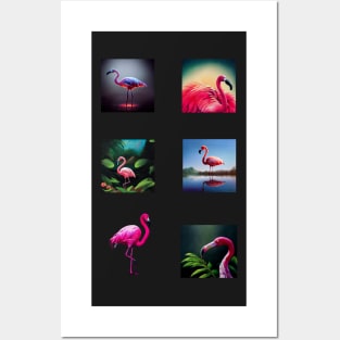 Flamingo Stickers Pack Posters and Art